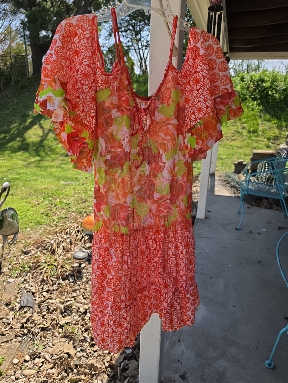 Save The Queen Sun Sheer Cold Shoulder Dress Swim Suit Cover Up